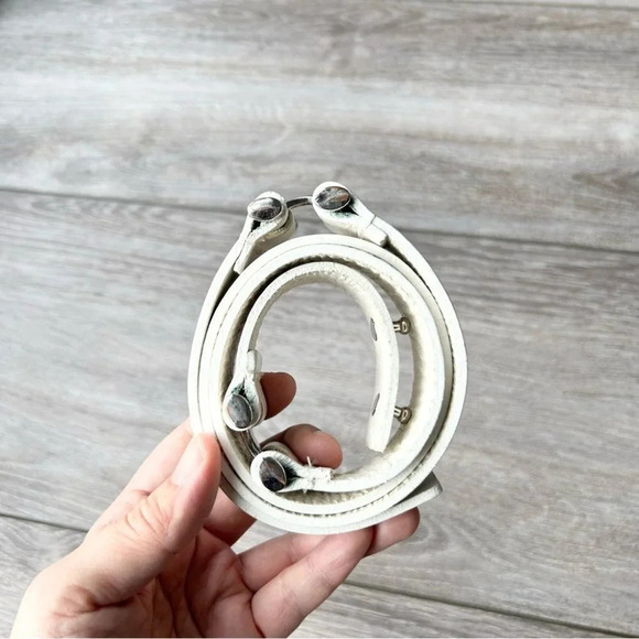 Vintage White Italian Leather Belt Made in Canada main image 13